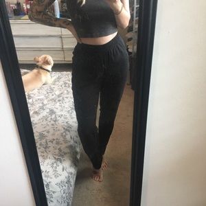 Divided brand tapered leg black business pant